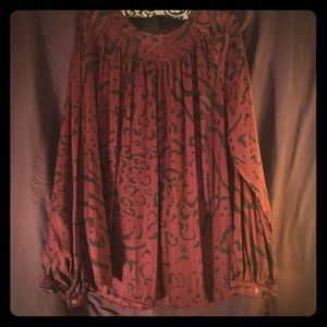 Animal print long sleeved top - plus size